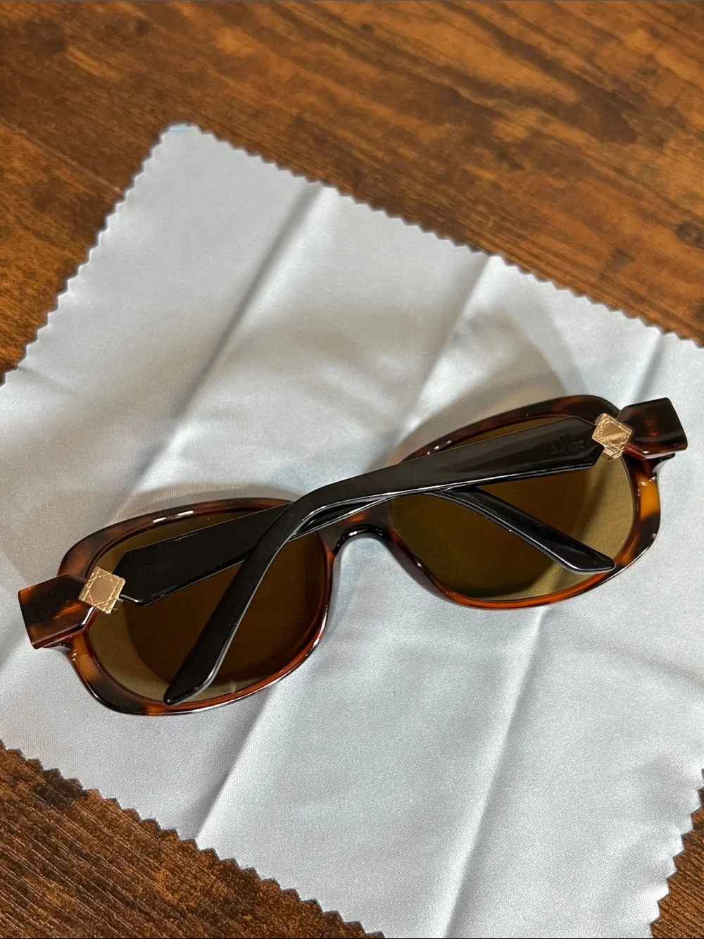 Dior Tortoiseshell and Black Sunglasses with Gold Accent